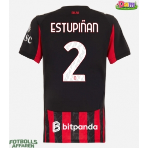 AC Milan Pervis Estupinan #2 Hemmatröja Kvinnor 2025-26 Kortärmad
